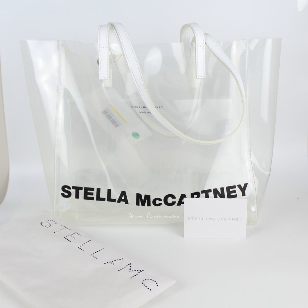 NEW STELLA MCCARTNEY Authentic Clear Logo Tote - Picture 2 of 15